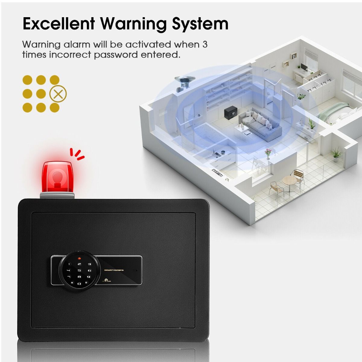 Digital Security Safe Box with Keys for Jewellery Money Cash